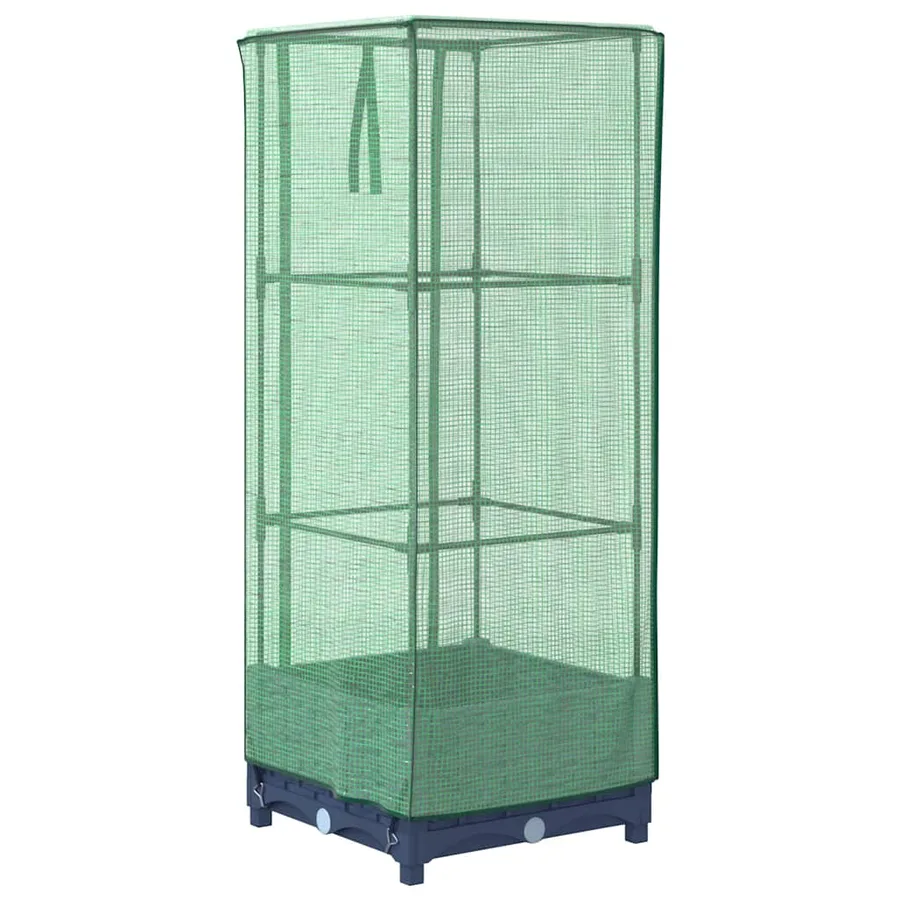 Jardinière surélevée avec housse aspect rotin 40x40x123 cm - 6