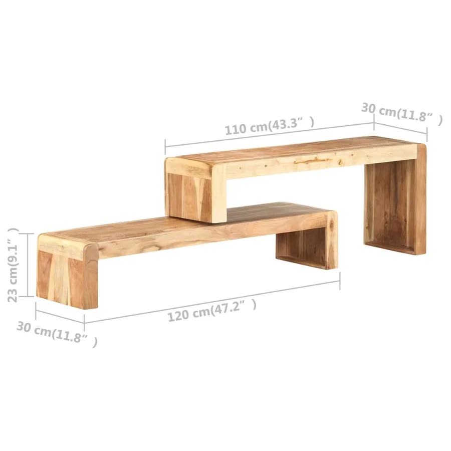 Meubles TV 2 pcs Bois d'acacia massif - 9