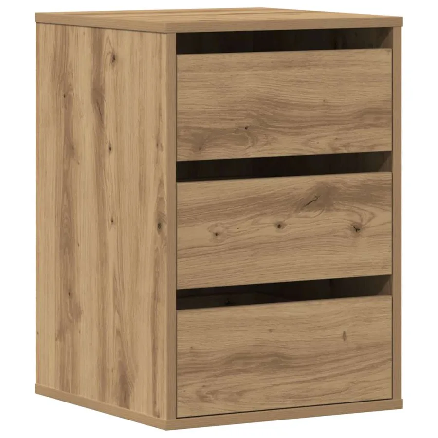 Commode d'angle chêne artisanal 40x41x58 cm bois d'ingénierie - 2