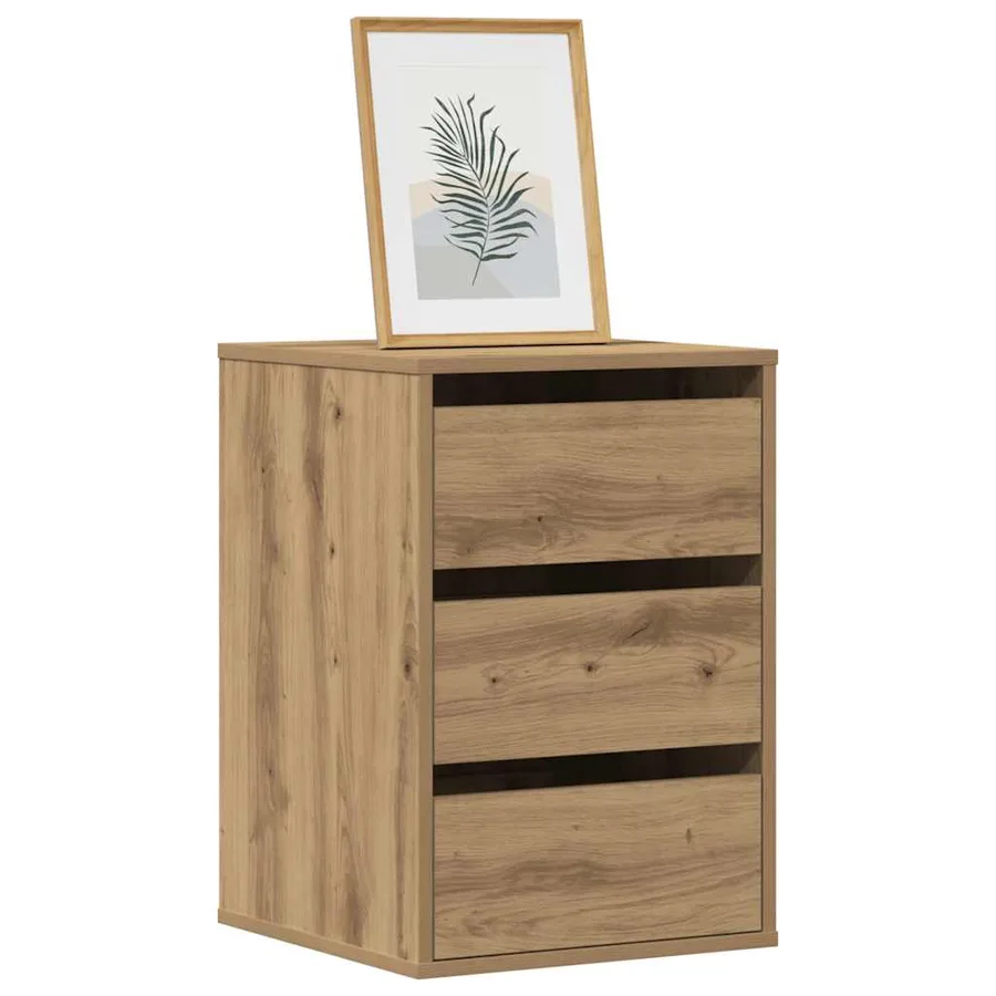 Commode d'angle chêne artisanal 40x41x58 cm bois d'ingénierie - 3