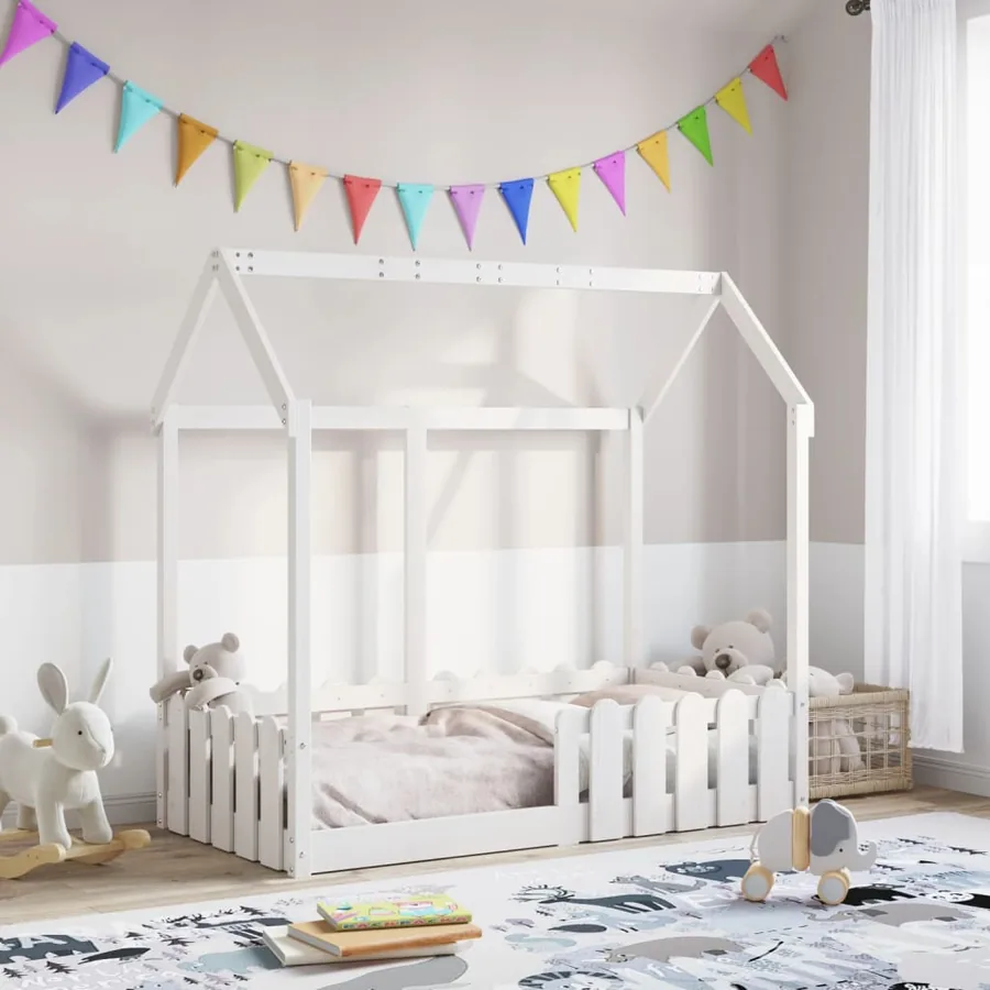 Cadre de lit d'enfants forme de maison sans matelas 70x140 cm