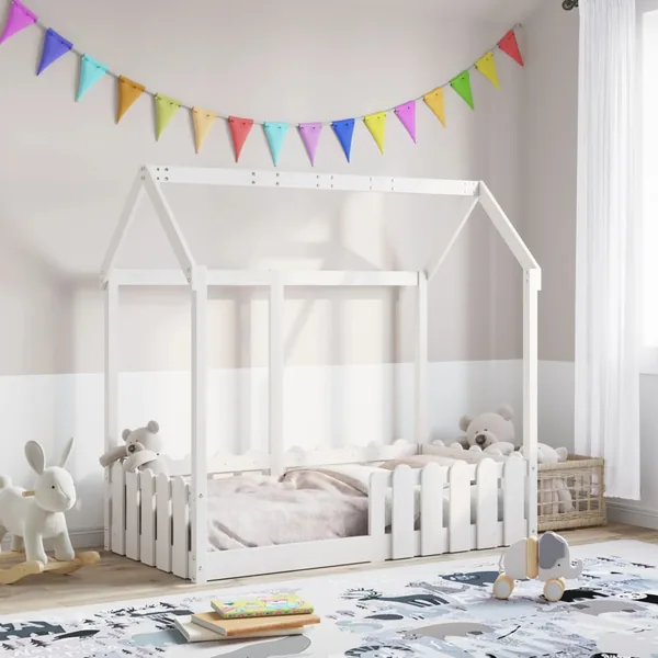 Cadre de lit d'enfants forme de maison sans matelas 70x140 cm
