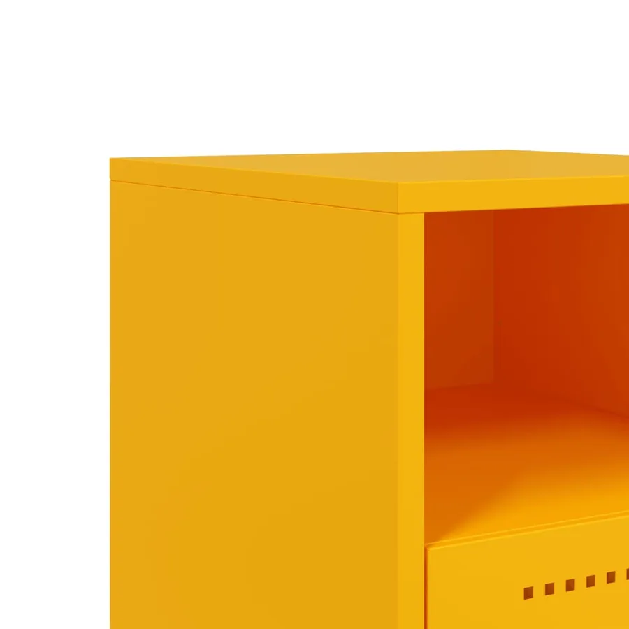 Tables de chevet 2 pcs jaune moutarde 36x39x60,5 cm acier - 10