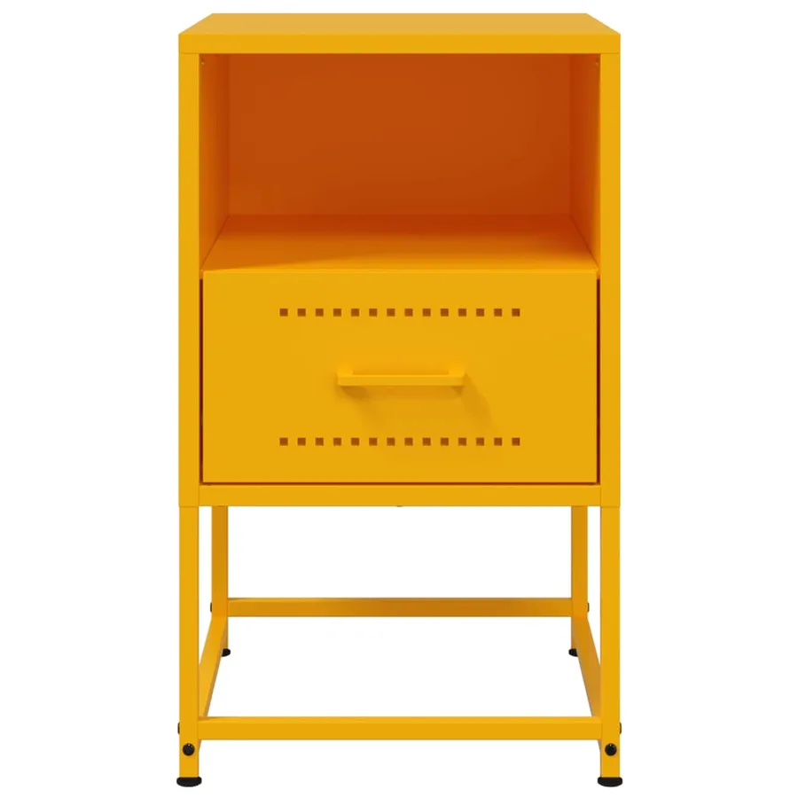 Tables de chevet 2 pcs jaune moutarde 36x39x60,5 cm acier - 5