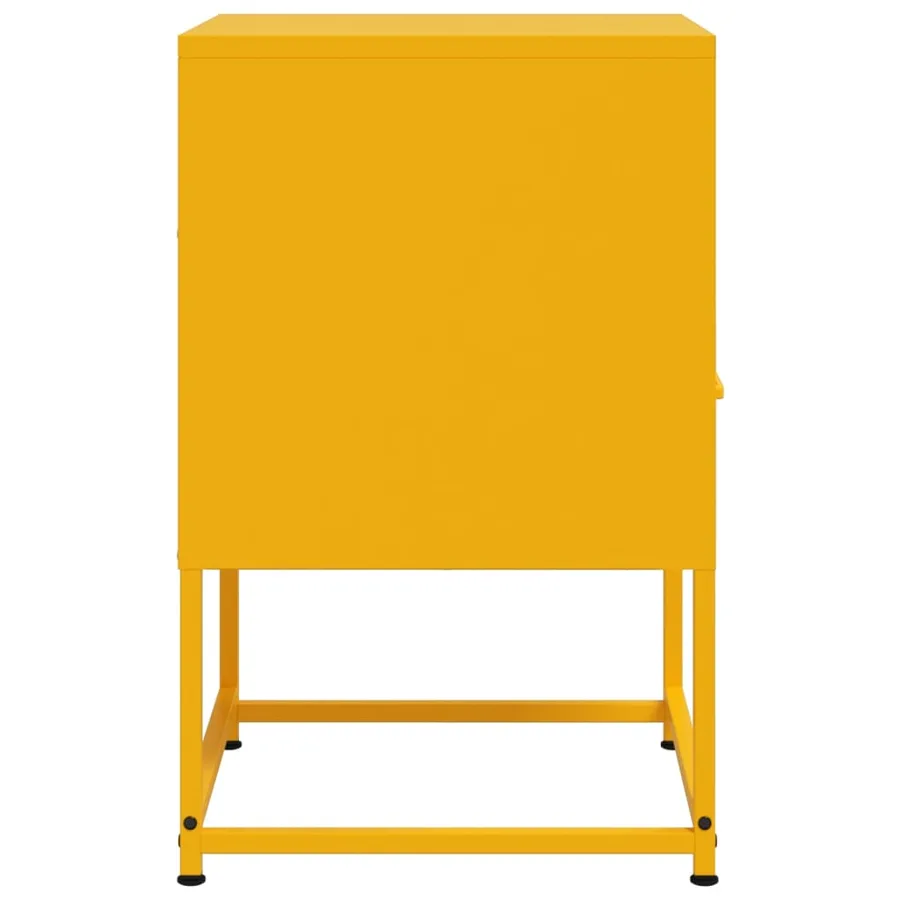 Tables de chevet 2 pcs jaune moutarde 36x39x60,5 cm acier - 7