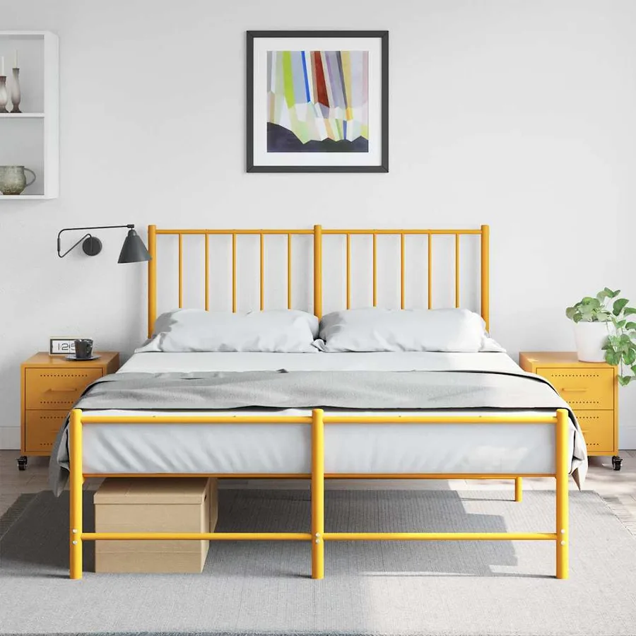 Tables de chevet 2 pcs jaune moutarde 36x39x43,5 cm acier - 3