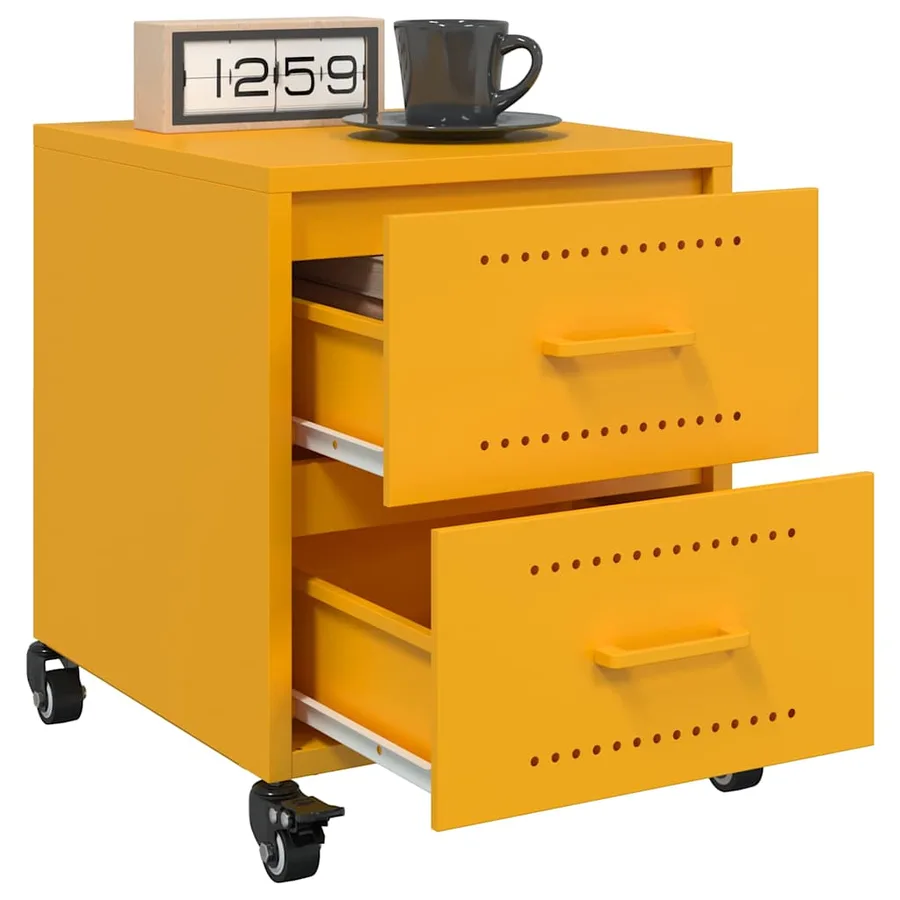 Tables de chevet 2 pcs jaune moutarde 36x39x43,5 cm acier - 4