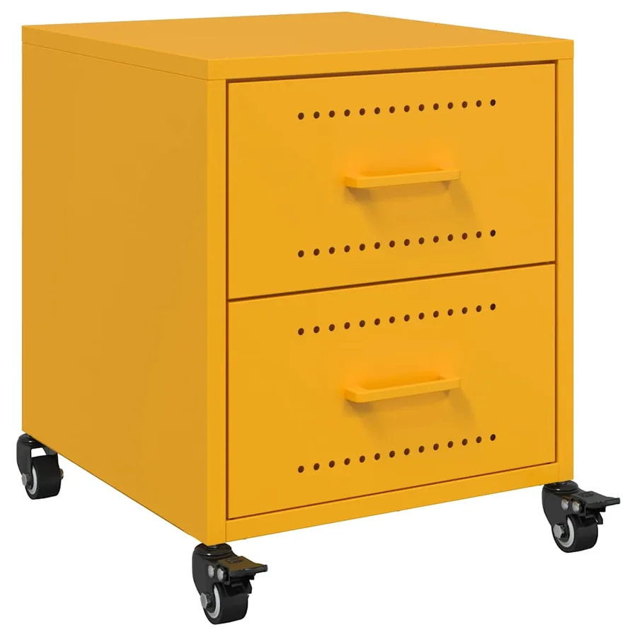 Tables de chevet 2 pcs jaune moutarde 36x39x43,5 cm acier - 6