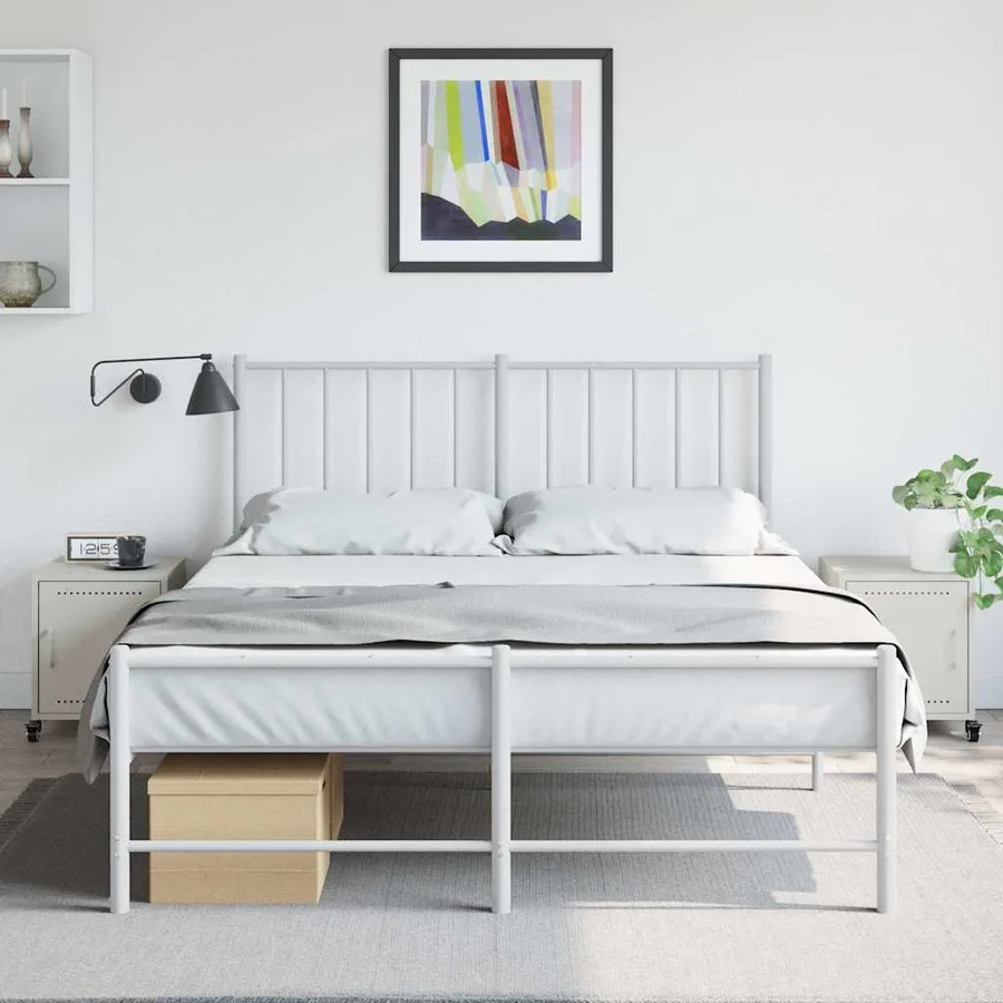 Tables de chevet 2 pcs blanc 36x39x43,5 cm acier - 3