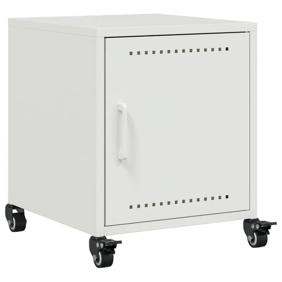 Tables de chevet 2 pcs blanc 36x39x43,5 cm acier - 5