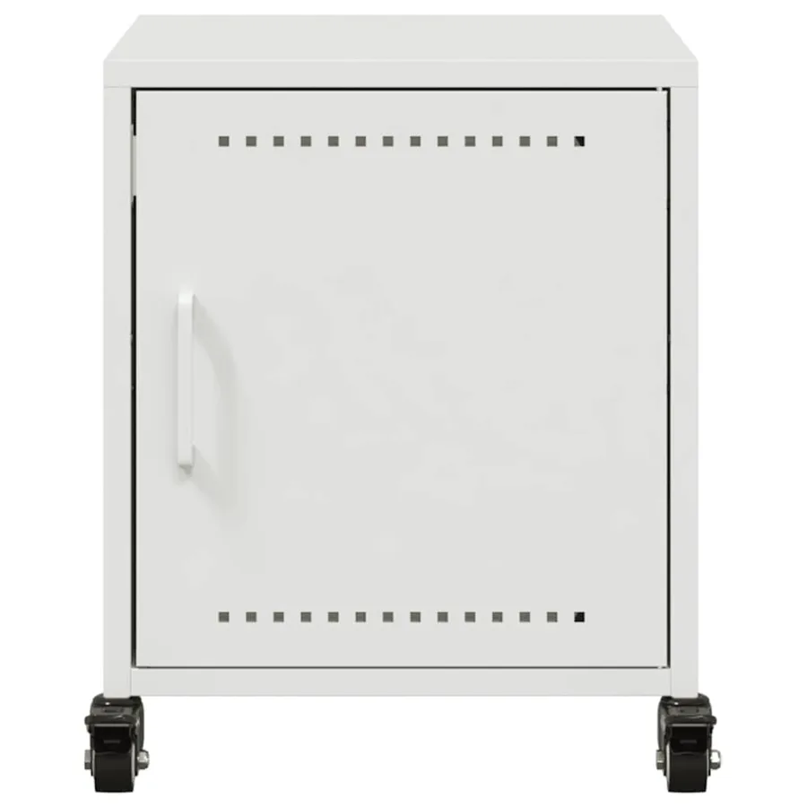 Tables de chevet 2 pcs blanc 36x39x43,5 cm acier - 6