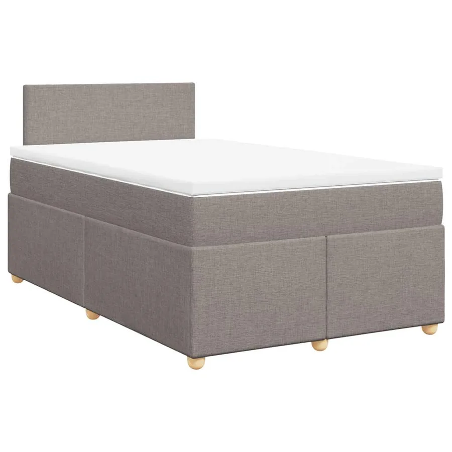 Sommier à lattes de lit avec matelas taupe 120x190 cm tissu - 2