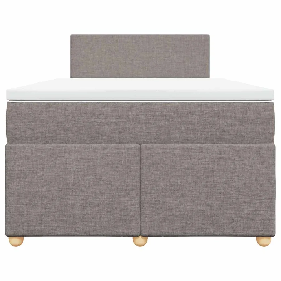 Sommier à lattes de lit avec matelas taupe 120x190 cm tissu - 4