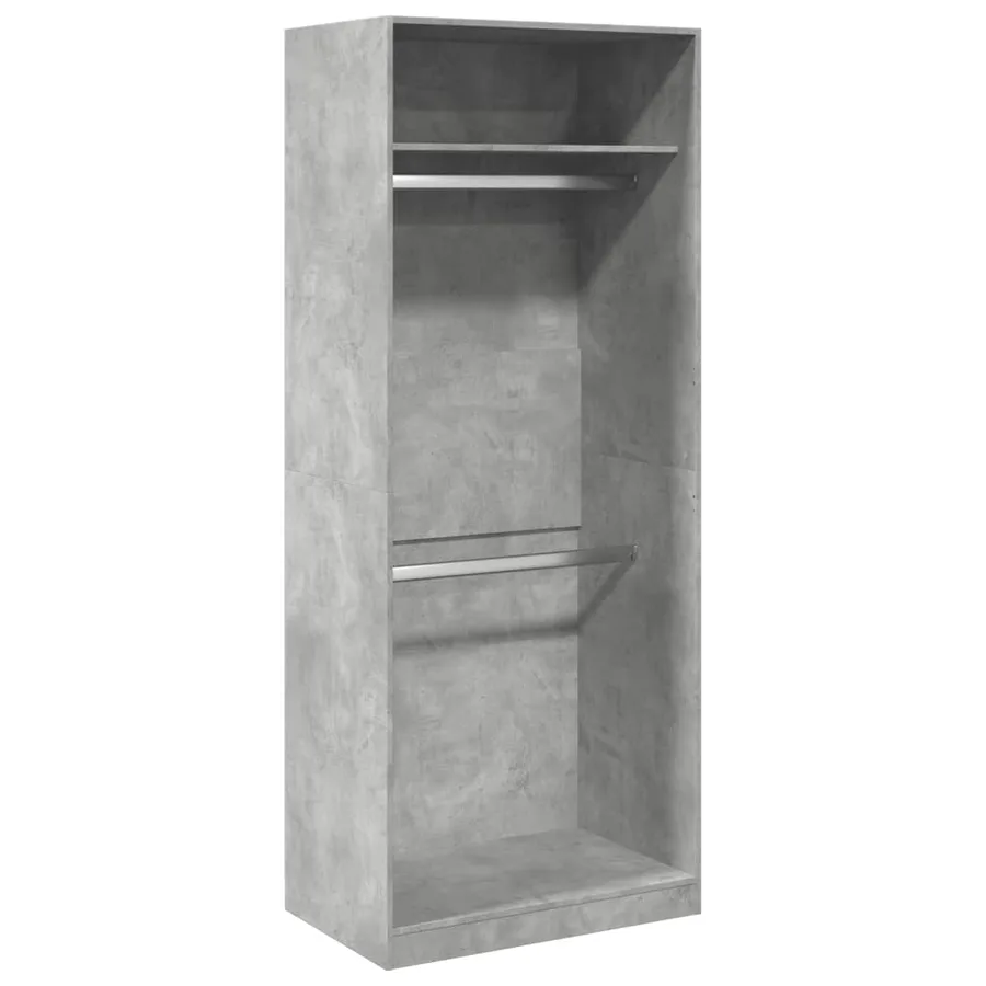 Garde-robe gris béton 80x50x200 cm bois d'ingénierie - 2