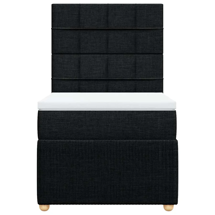 Sommier à lattes de lit avec matelas Noir 90x190 cm Tissu - 6