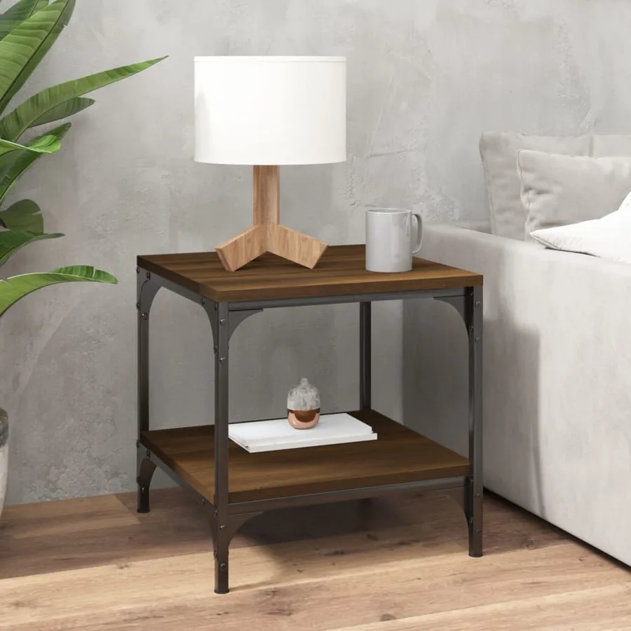 Tables d'appoint 2 pcs Chêne marron 40x40x40 cm Bois ingénierie - 3