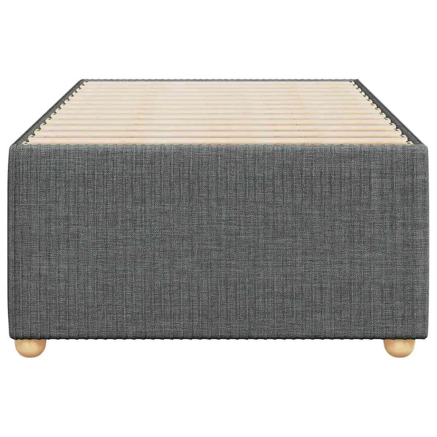Cadre de lit sans matelas gris foncé 90x190 cm tissu - 4