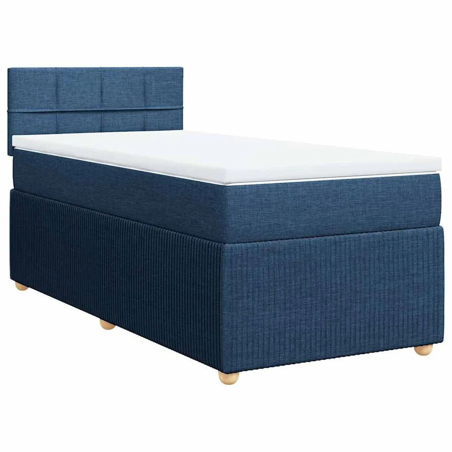 Sommier à lattes de lit avec matelas Bleu 90x190 cm Tissu - 2