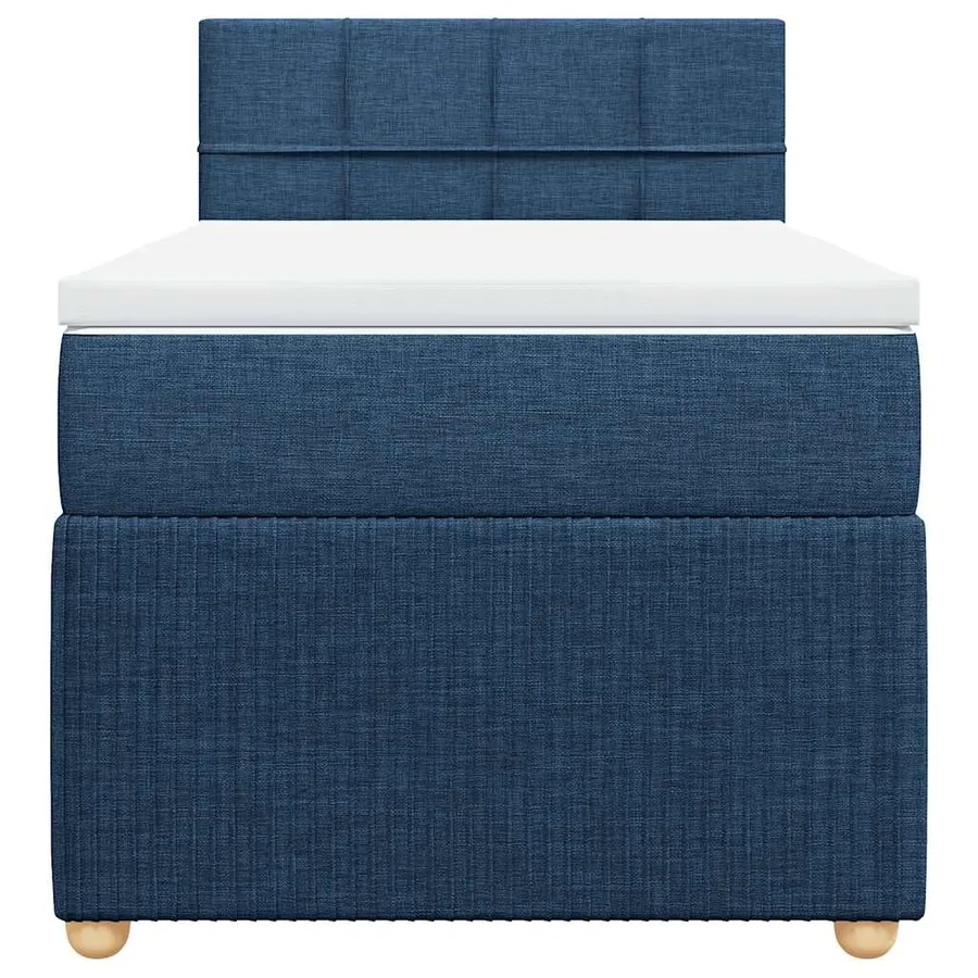 Sommier à lattes de lit avec matelas Bleu 90x190 cm Tissu - 4