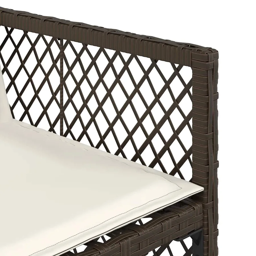 Ensemble à manger de jardin et coussins 7 pcs marron rotin - 8