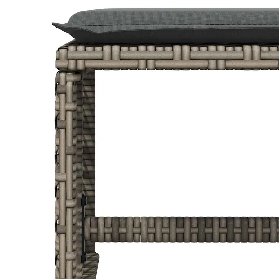 Ensemble à manger de jardin 11pcs avec coussins gris poly rotin - 10