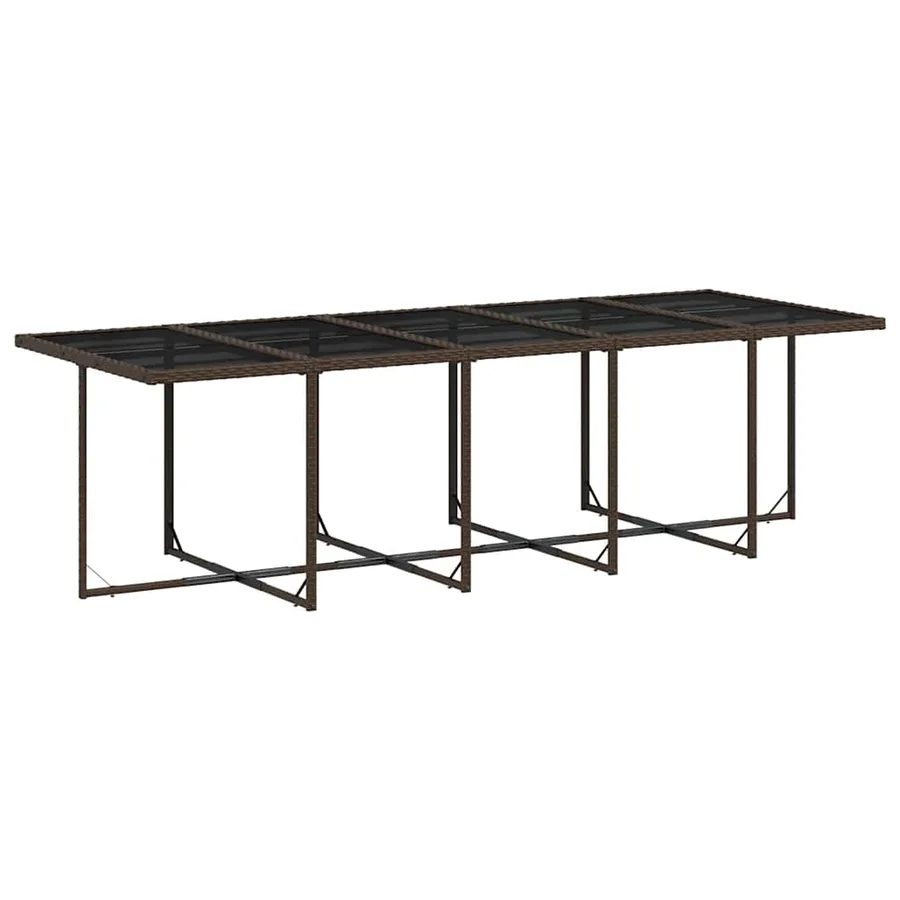 Ensemble à manger de jardin avec coussins 15 pcs marron rotin - 3