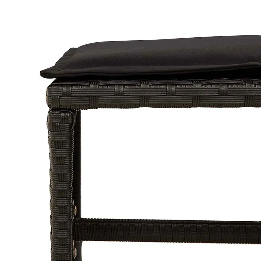 Ensemble à manger de jardin 15 pcs coussins noir résine tressée - 10