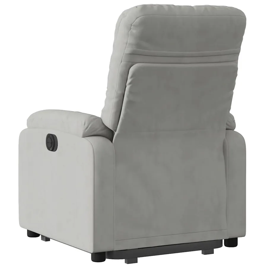 Fauteuil inclinable gris clair tissu microfibre - 10