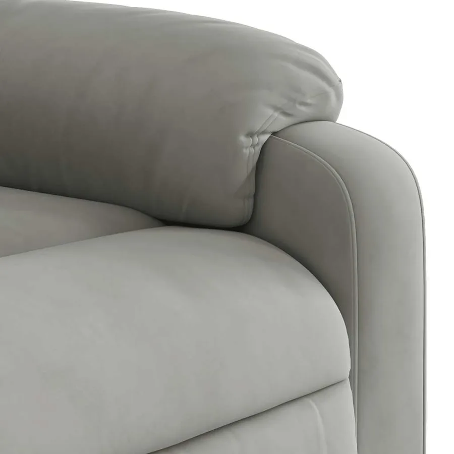 Fauteuil inclinable gris clair tissu microfibre - 12