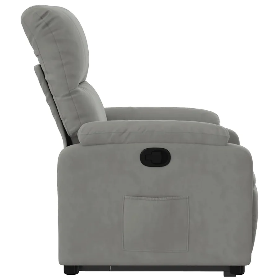 Fauteuil inclinable gris clair tissu microfibre - 9