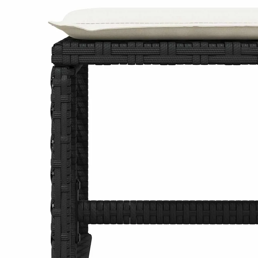 Ensemble à manger de jardin 9pcs coussins noir résine tressée - 10