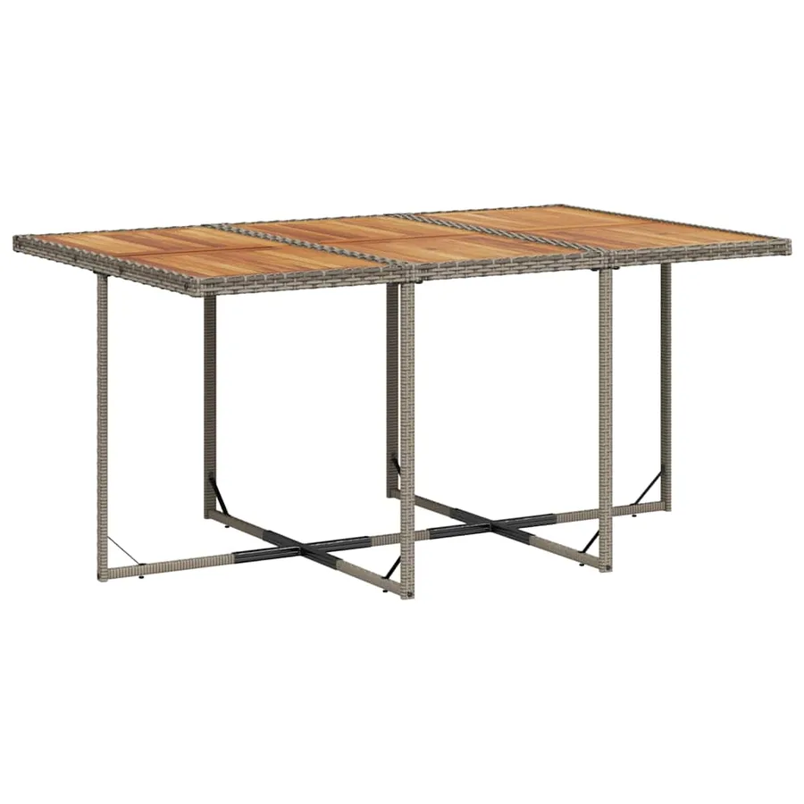 Ensemble à manger de jardin et coussins 7 pcs gris rotin - 3