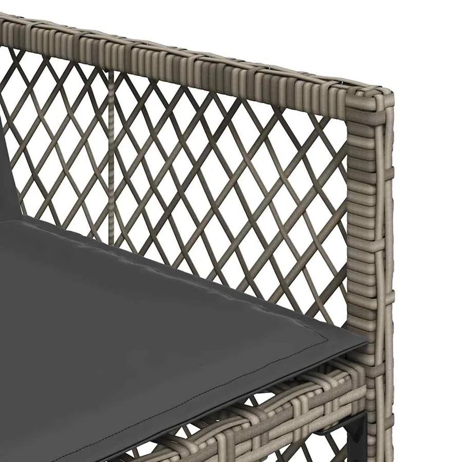Ensemble à manger de jardin et coussins 7 pcs gris rotin - 8