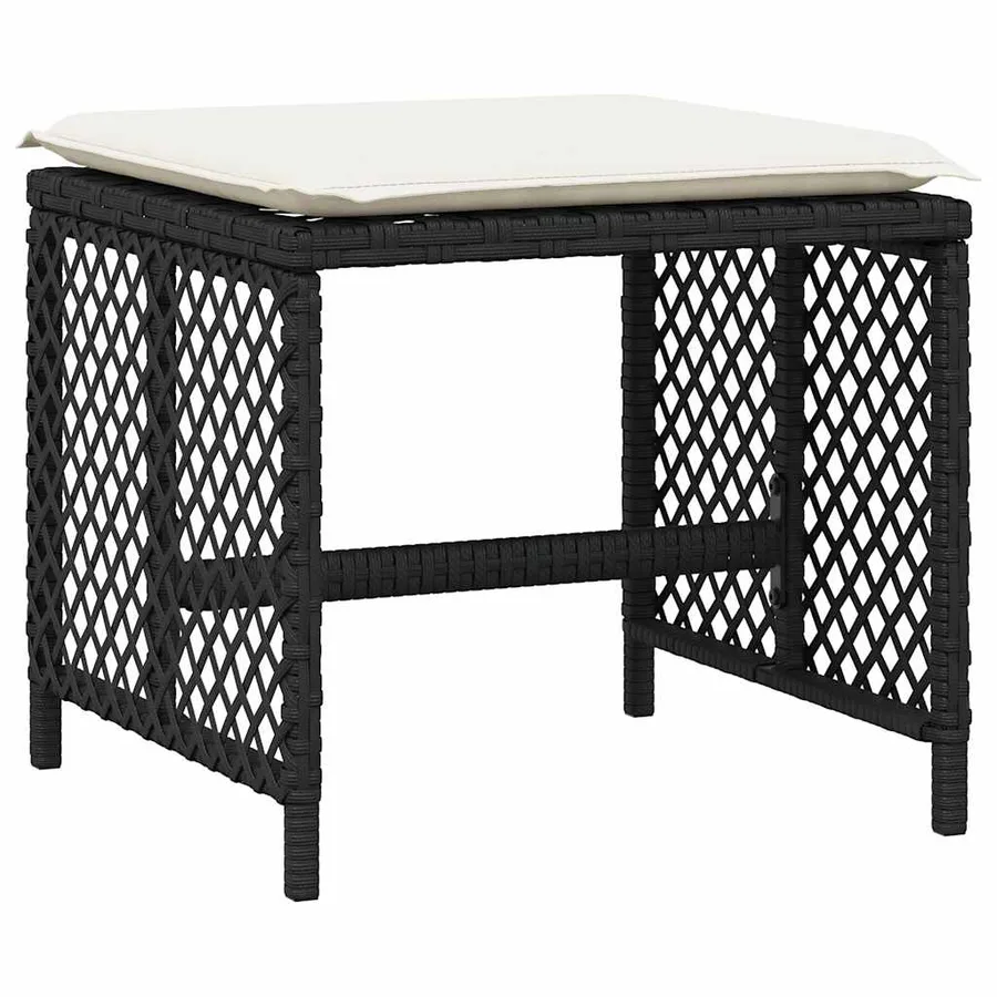 Ensemble à manger de jardin 11 pcs coussins noir résine tressée - 5