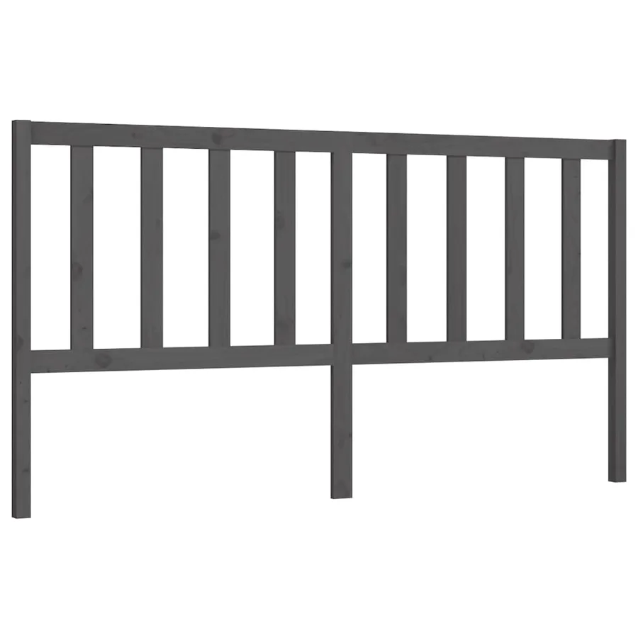 Tête de lit Gris 206x4x100 cm Bois massif de pin - 2
