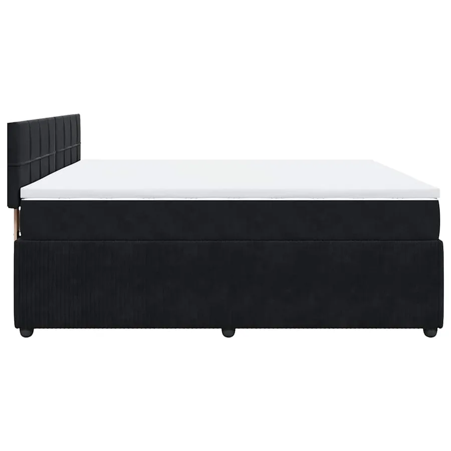 Sommier à lattes de lit et matelas Noir 200x200 cm Velours - 9