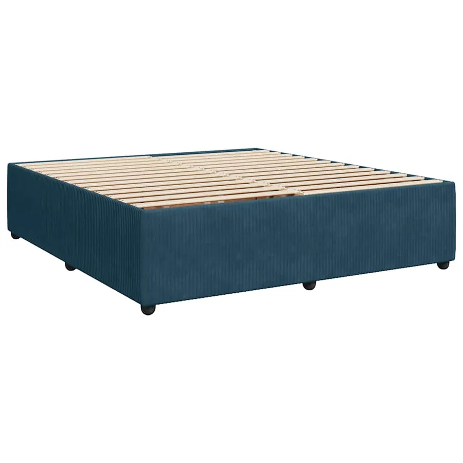 Cadre de lit sans matelas bleu 180x200 cm velours - 3