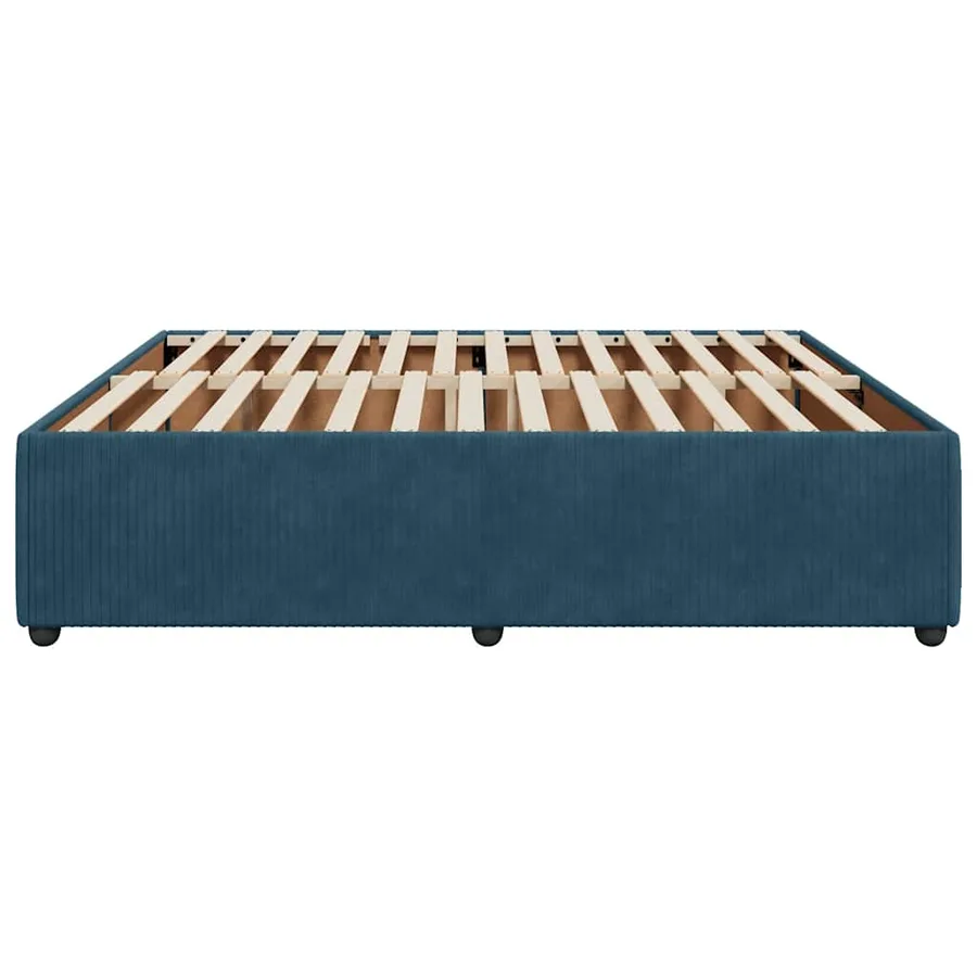 Cadre de lit sans matelas bleu 180x200 cm velours - 5