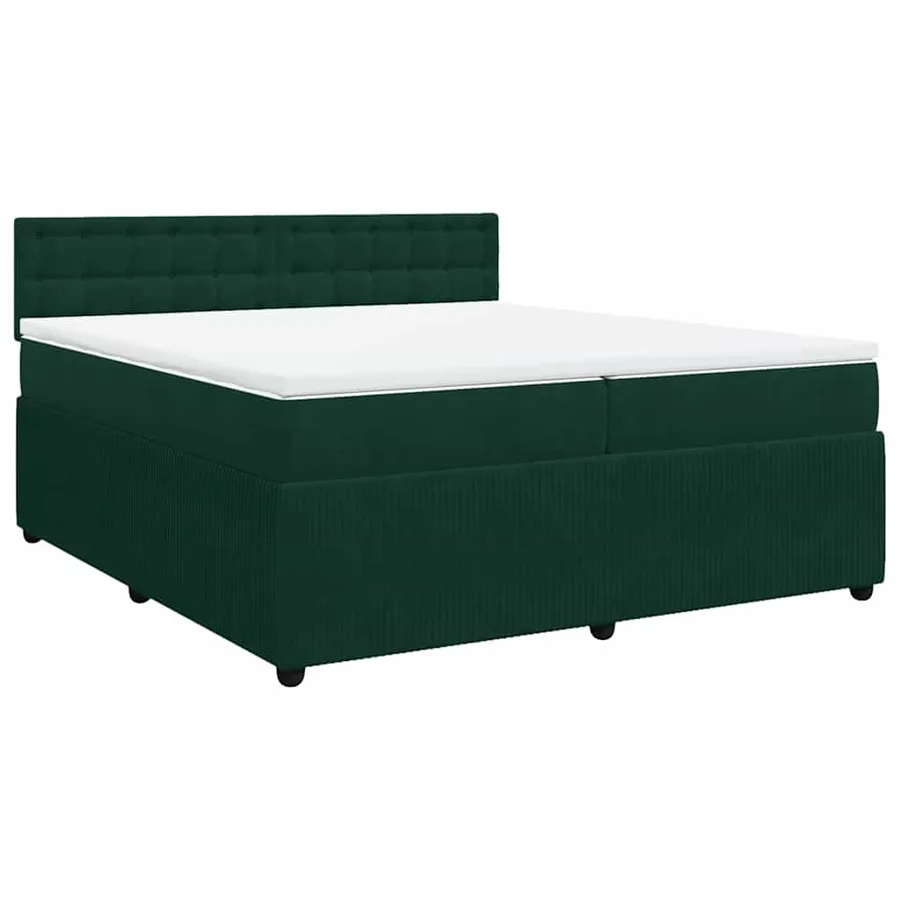 Sommier à lattes de lit et matelas Vert foncé 200x200cm Velours - 2