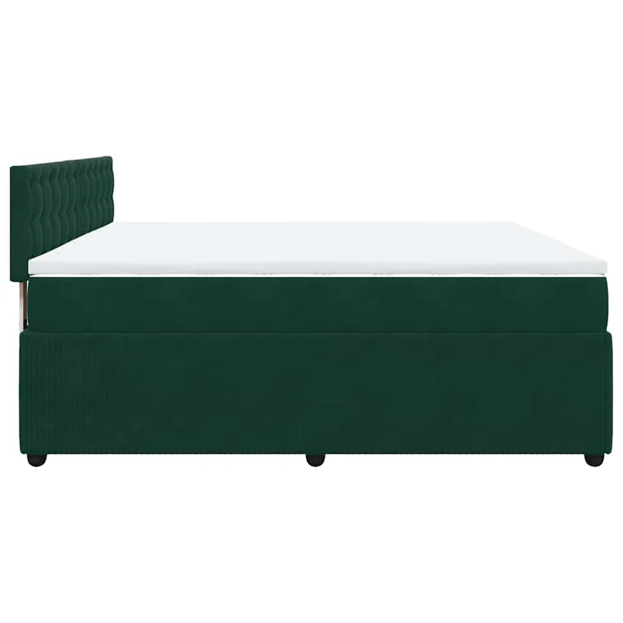 Sommier à lattes de lit et matelas Vert foncé 200x200cm Velours - 9
