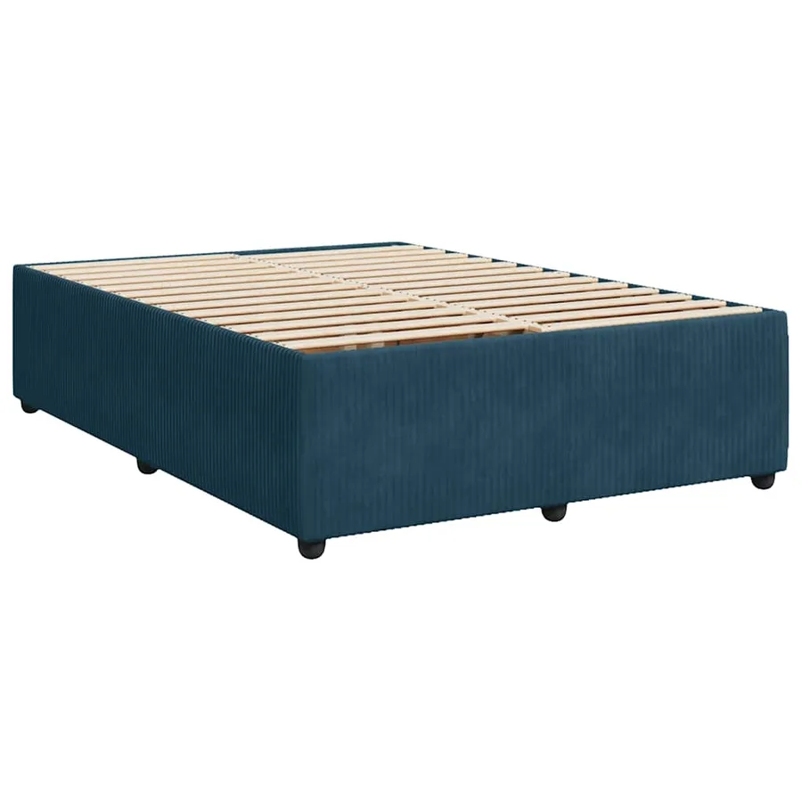 Cadre de lit sans matelas bleu 140x200 cm velours - 3