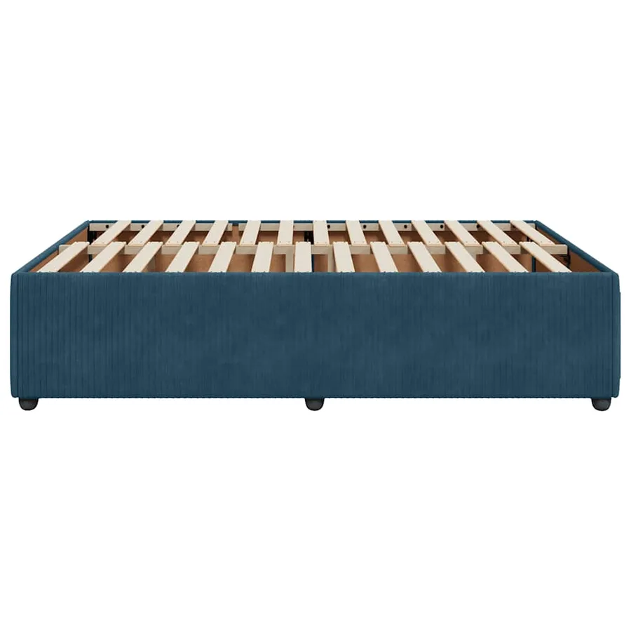 Cadre de lit sans matelas bleu 140x200 cm velours - 5