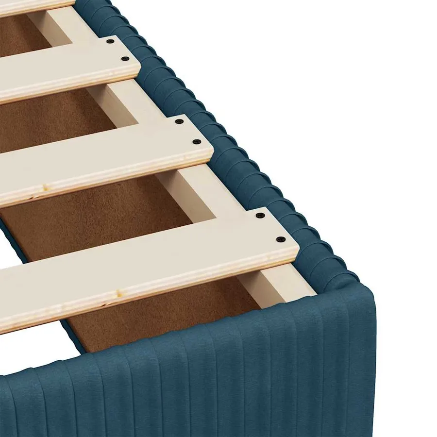 Cadre de lit sans matelas bleu 140x200 cm velours - 7