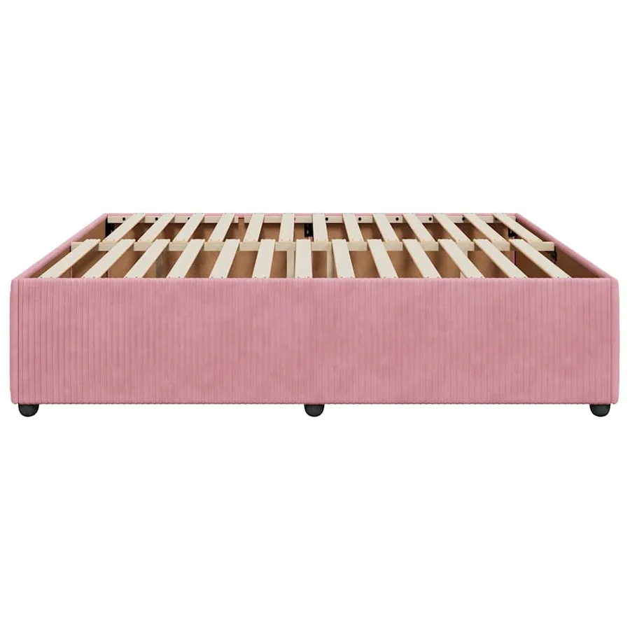 Cadre de lit sans matelas rose 200x200 cm velours - 5