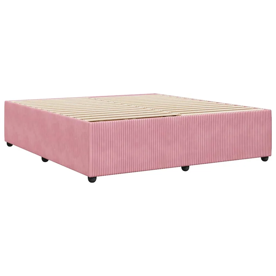 Cadre de lit sans matelas rose 200x200 cm velours - 6