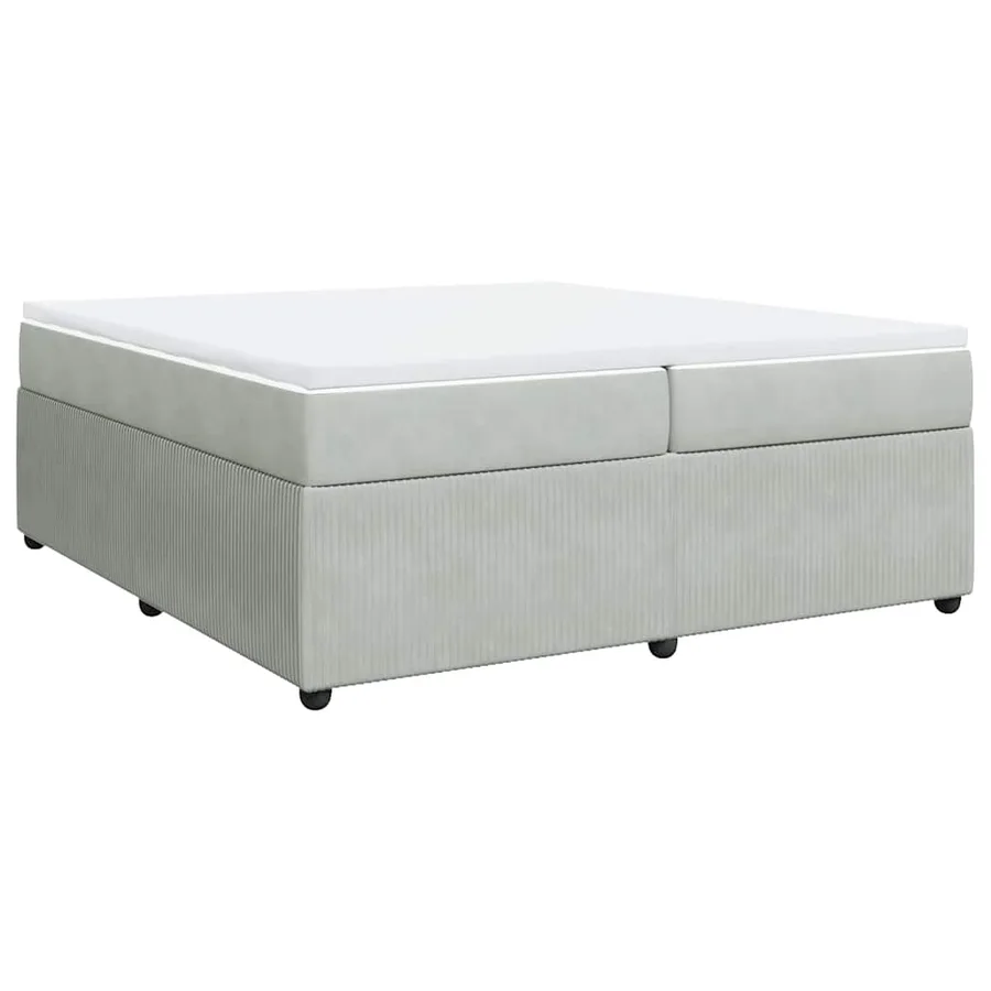 Sommier à lattes de lit et matelas Gris clair 200x200cm Velours - 2
