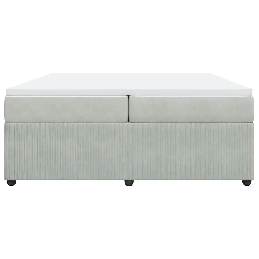Sommier à lattes de lit et matelas Gris clair 200x200cm Velours - 4