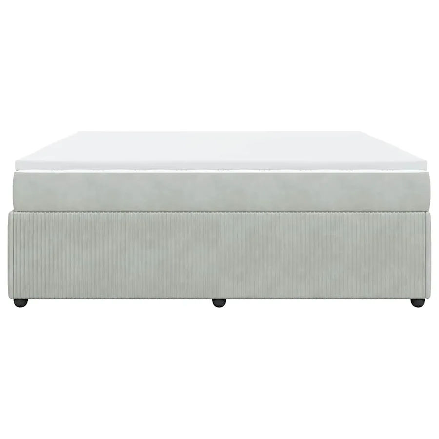 Sommier à lattes de lit et matelas Gris clair 200x200cm Velours - 8
