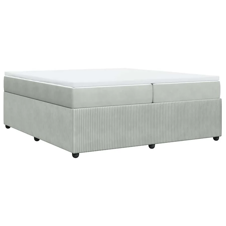 Sommier à lattes de lit et matelas Gris clair 200x200cm Velours - 9