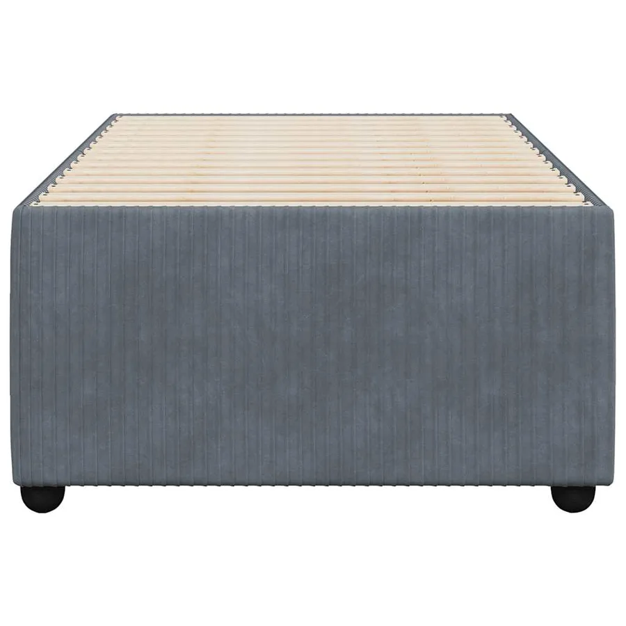 Cadre de lit sans matelas gris foncé 90x200 cm velours - 4